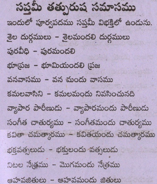Sapthami Tatpurusha Samasamu