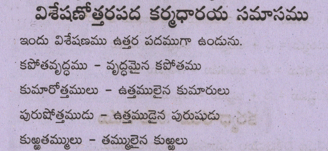 Visheshana Utharapada Karmadharaya Samasamu